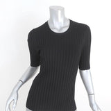 Veronica Beard Top Dillon Black Ribbed Knit Size Medium Crewneck Pullover NEW available at CelebrityOwned.com img_1