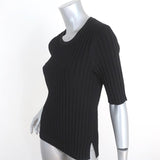 Veronica Beard Top Dillon Black Ribbed Knit Size Medium Crewneck Pullover NEW available at CelebrityOwned.com img_2