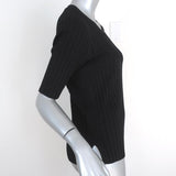 Veronica Beard Top Dillon Black Ribbed Knit Size Medium Crewneck Pullover NEW available at CelebrityOwned.com img_4