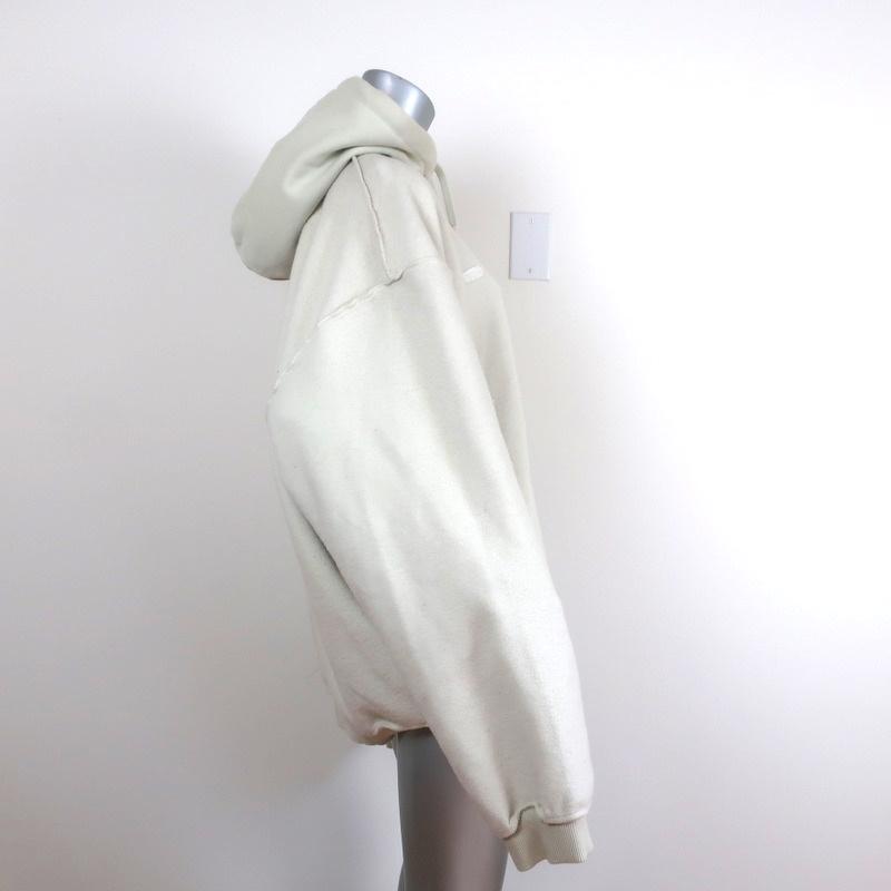 Vetements Inside-Out Shark Hoodie Ecru Size Medium Unisex Sweatshirt available at CelebrityOwned.com img_5