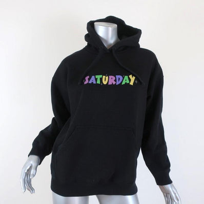 Vetements Saturday Weekday Hoodie Sweatshirt Black Size Small available at CelebrityOwned.com img_1
