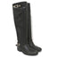 Via Roma 15 Knee High Buckle Strap Boots Charcoal Leather Size 37