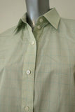 Victoria Beckham Oversize Short Sleeve Shirt Light Yellow Checked Cotton Size 8 available at CelebrityOwned.com img_3