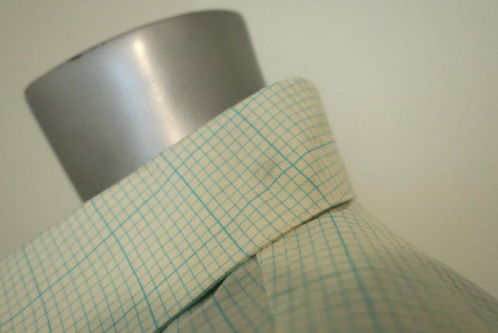 Victoria Beckham Oversize Short Sleeve Shirt Light Yellow Checked Cotton Size 8 available at CelebrityOwned.com img_7