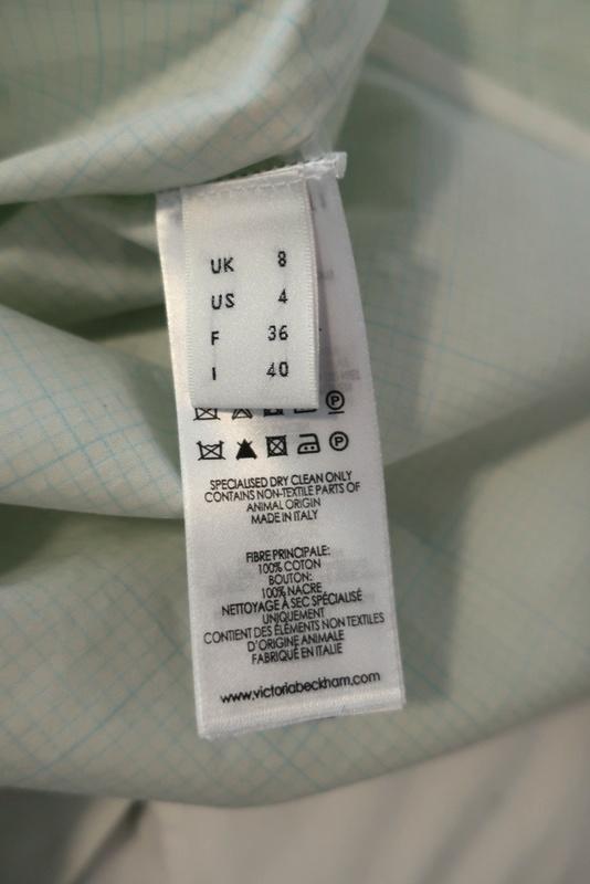 Victoria Beckham Oversize Short Sleeve Shirt Light Yellow Checked Cotton Size 8 available at CelebrityOwned.com img_9