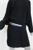 Victoria Victoria Beckham Batwing Mini Dress Black/Navy Pleated Crepe Size US 2 available at CelebrityOwned.com img_2