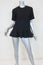 Victoria Victoria Beckham Peplum Top Black Wool-Blend Size 2 Short Sleeve Blouse