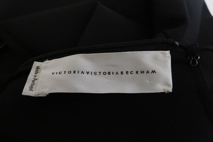 Victoria Victoria Beckham Peplum Top Black Wool-Blend Size 2 Short Sleeve Blouse available at CelebrityOwned.com img_5