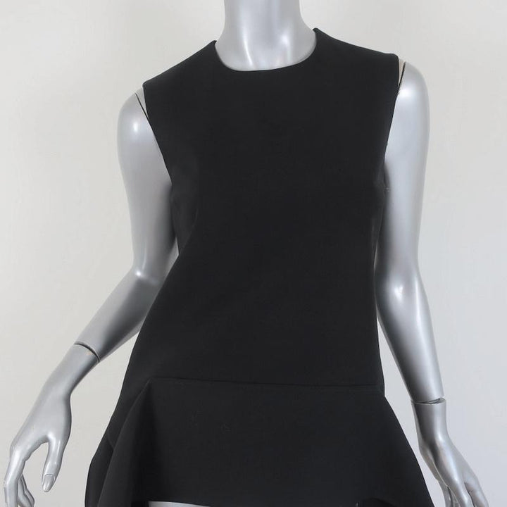 Victoria Victoria Beckham Top Black Wool Crepe Size US 4 Sleeveless Blouse available at CelebrityOwned.com img_2