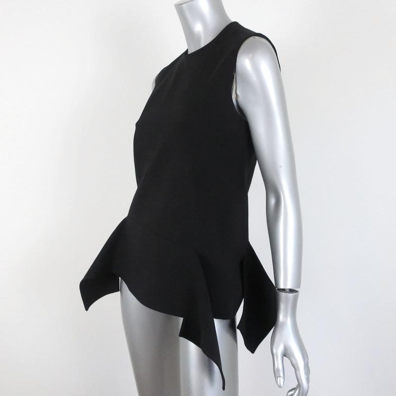 Victoria Victoria Beckham Top Black Wool Crepe Size US 4 Sleeveless Blouse available at CelebrityOwned.com img_3