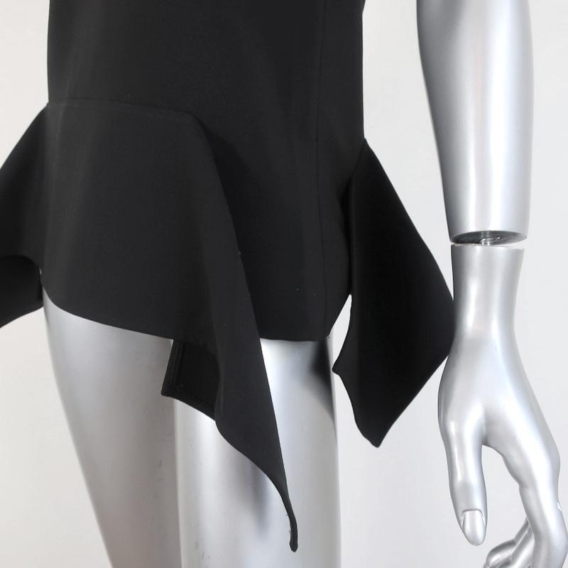 Victoria Victoria Beckham Top Black Wool Crepe Size US 4 Sleeveless Blouse available at CelebrityOwned.com img_4