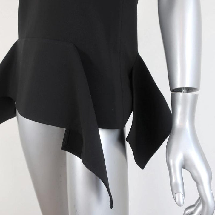 Victoria Victoria Beckham Top Black Wool Crepe Size US 4 Sleeveless Blouse available at CelebrityOwned.com img_4