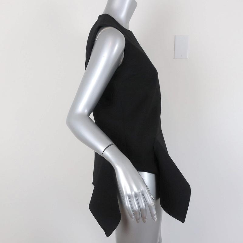 Victoria Victoria Beckham Top Black Wool Crepe Size US 4 Sleeveless Blouse available at CelebrityOwned.com img_5