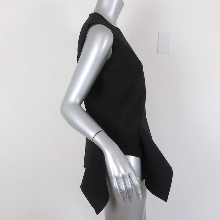Victoria Victoria Beckham Top Black Wool Crepe Size US 4 Sleeveless Blouse available at CelebrityOwned.com img_5