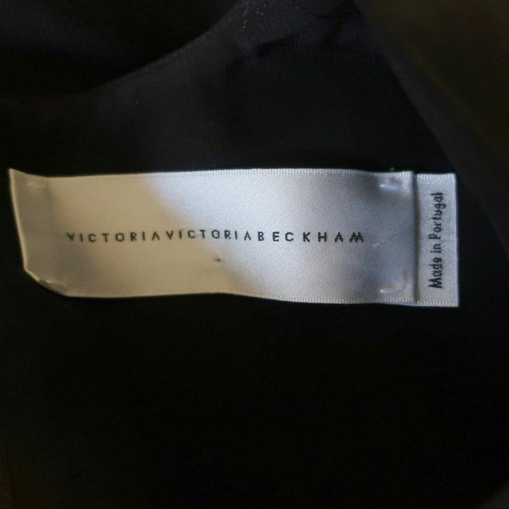 Victoria Victoria Beckham Top Black Wool Crepe Size US 4 Sleeveless Blouse available at CelebrityOwned.com img_7