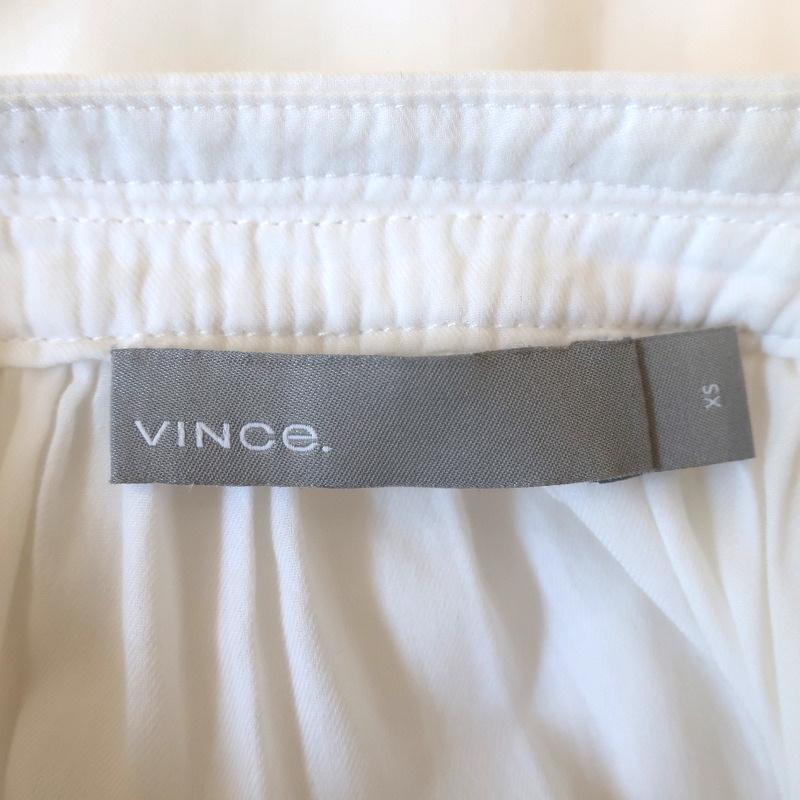 Vince Blouse White Soft Pleated Cotton Size Extra Small Long Sleeve Shirt available at CelebrityOwned.com img_6