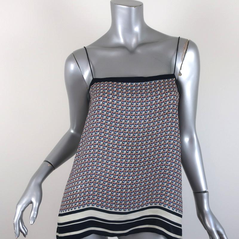 Vince Camisole Navy/Multi Border Print Silk Size Extra Small Tank Top available at CelebrityOwned.com img_1