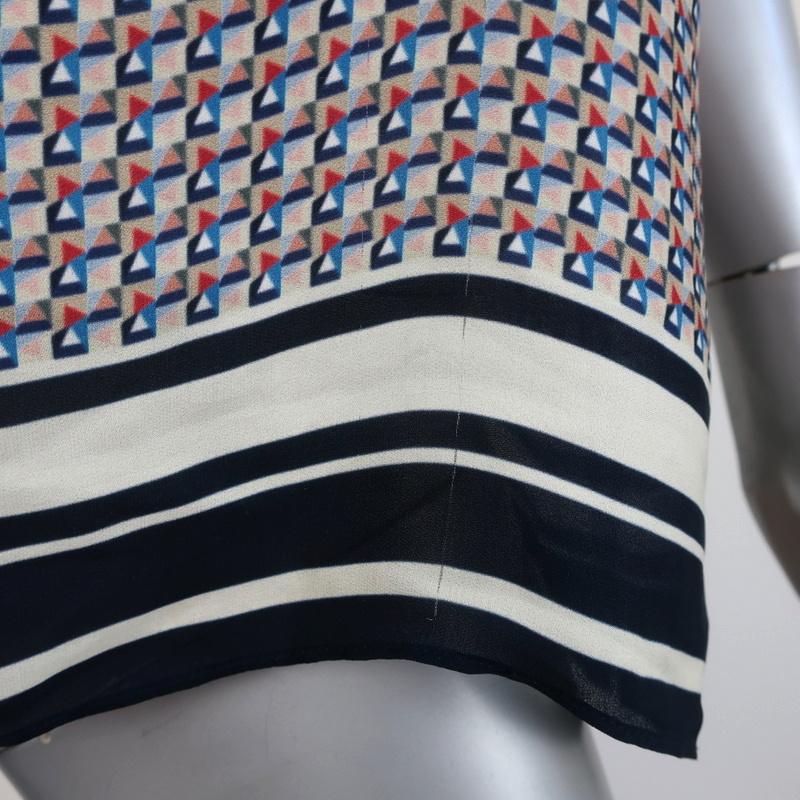 Vince Camisole Navy/Multi Border Print Silk Size Extra Small Tank Top available at CelebrityOwned.com img_2