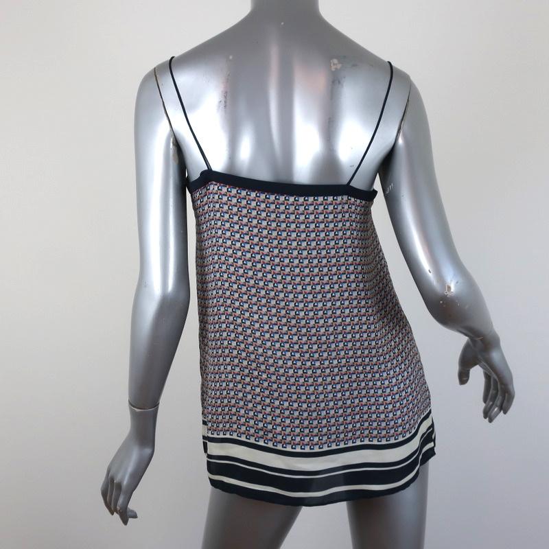Vince Camisole Navy/Multi Border Print Silk Size Extra Small Tank Top available at CelebrityOwned.com img_6