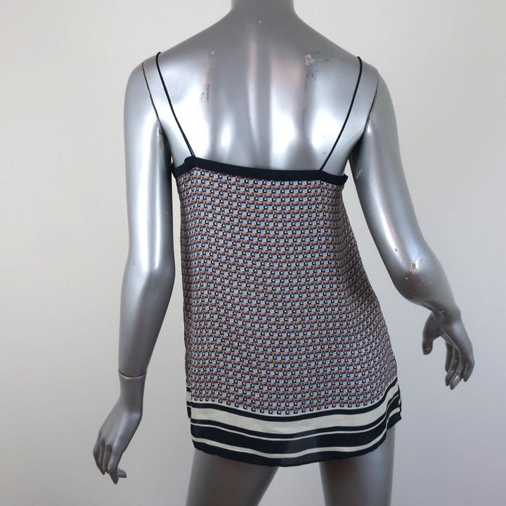 Vince Camisole Navy/Multi Border Print Silk Size Extra Small Tank Top available at CelebrityOwned.com img_6