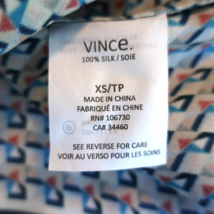 Vince Camisole Navy/Multi Border Print Silk Size Extra Small Tank Top available at CelebrityOwned.com img_8