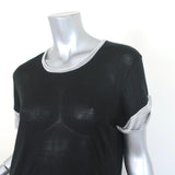 Vince Colorblock Roll Sleeve Tee Black/Gray Size Small Short Sleeve Top available at CelebrityOwned.com img_3