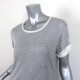 Vince Colorblock Roll Sleeve Tee Gray/White Size Small Short Sleeve Top available at CelebrityOwned.com img_3