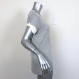 Vince Colorblock Roll Sleeve Tee Gray/White Size Small Short Sleeve Top available at CelebrityOwned.com img_4