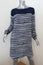Vince Dress Navy/White Marker Stripe Silk Size Medium Long Sleeve Shift NEW