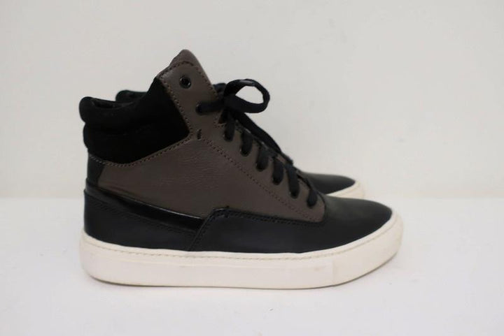 Vince High Top Sneakers Newman Brown Leather &amp; Black Suede Size 7 available at CelebrityOwned.com img_2