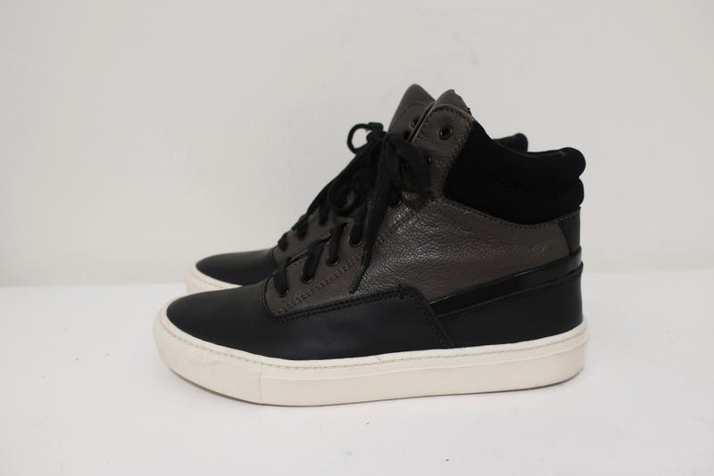 Vince High Top Sneakers Newman Brown Leather &amp; Black Suede Size 7 available at CelebrityOwned.com img_5