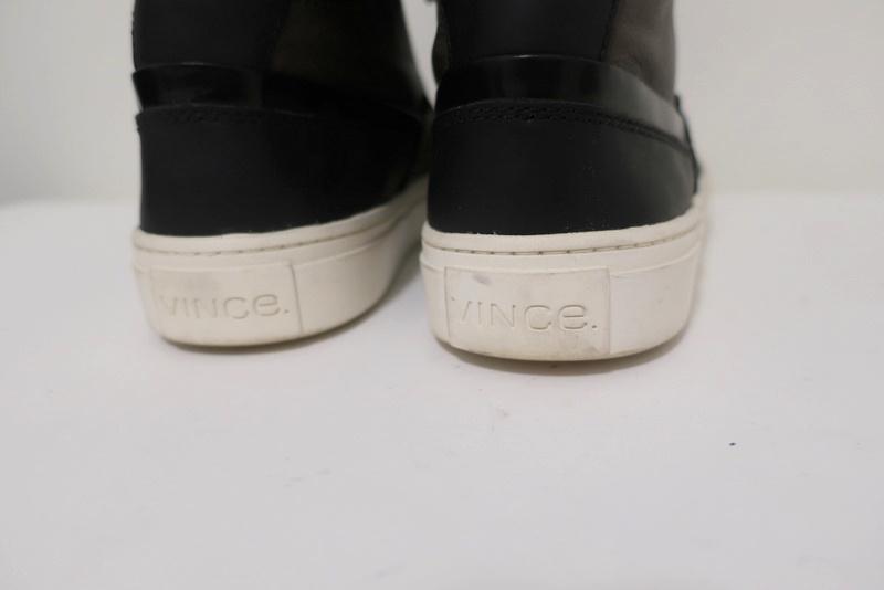Vince High Top Sneakers Newman Brown Leather &amp; Black Suede Size 7 available at CelebrityOwned.com img_8