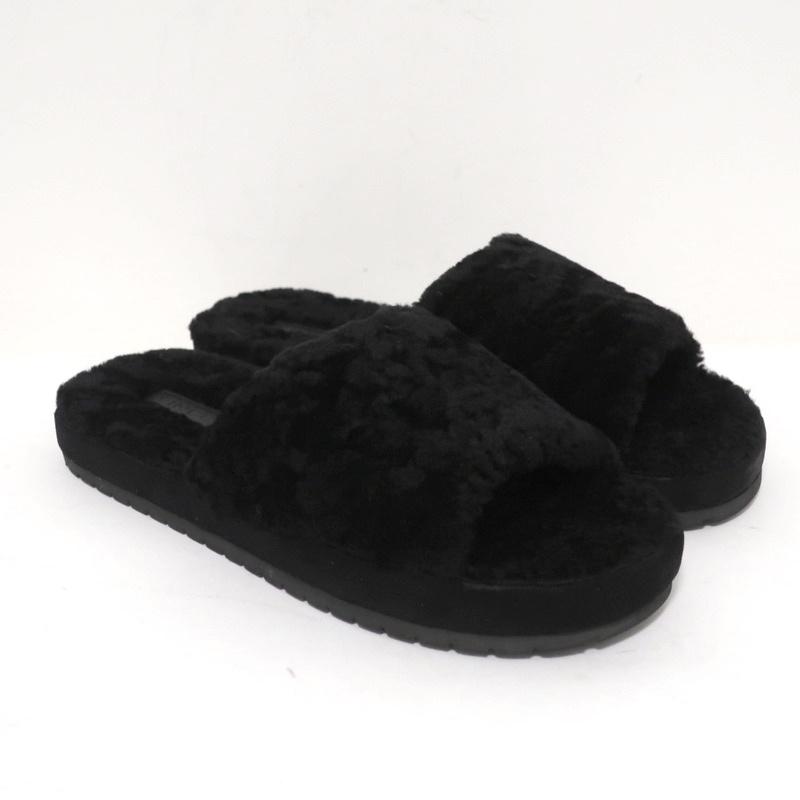 Vince Kalina Shearling Slipper Slide Sandals Black Size 9.5 NEW available at CelebrityOwned.com img_2