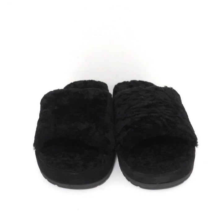 Vince Kalina Shearling Slipper Slide Sandals Black Size 9.5 NEW available at CelebrityOwned.com img_4