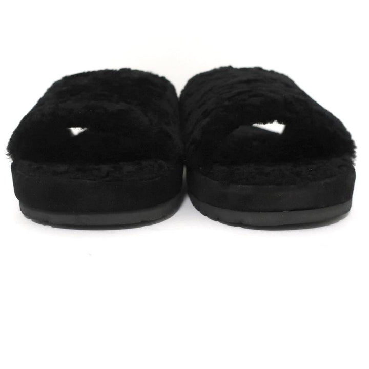 Vince Kalina Shearling Slipper Slide Sandals Black Size 9.5 NEW available at CelebrityOwned.com img_5