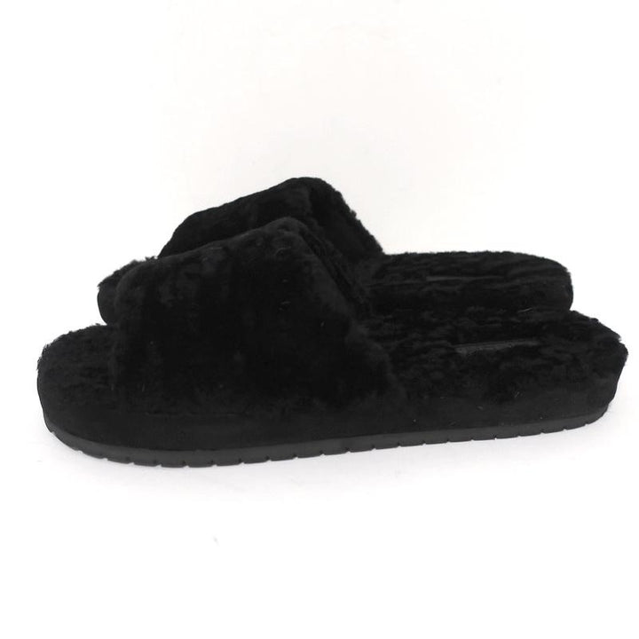 Vince Kalina Shearling Slipper Slide Sandals Black Size 9.5 NEW available at CelebrityOwned.com img_6