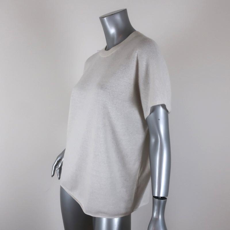 Vince Knit Top Cream Cashmere-Linen Size Medium Short Sleeve Sweater NEW available at CelebrityOwned.com img_2