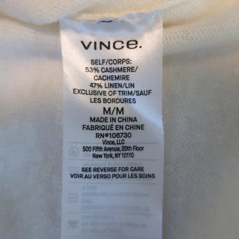 Vince Knit Top Cream Cashmere-Linen Size Medium Short Sleeve Sweater NEW available at CelebrityOwned.com img_6