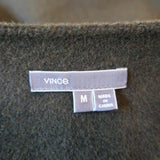 Vince Leather Sleeve Coat Moss Double Face Wool Size Medium available at CelebrityOwned.com img_8