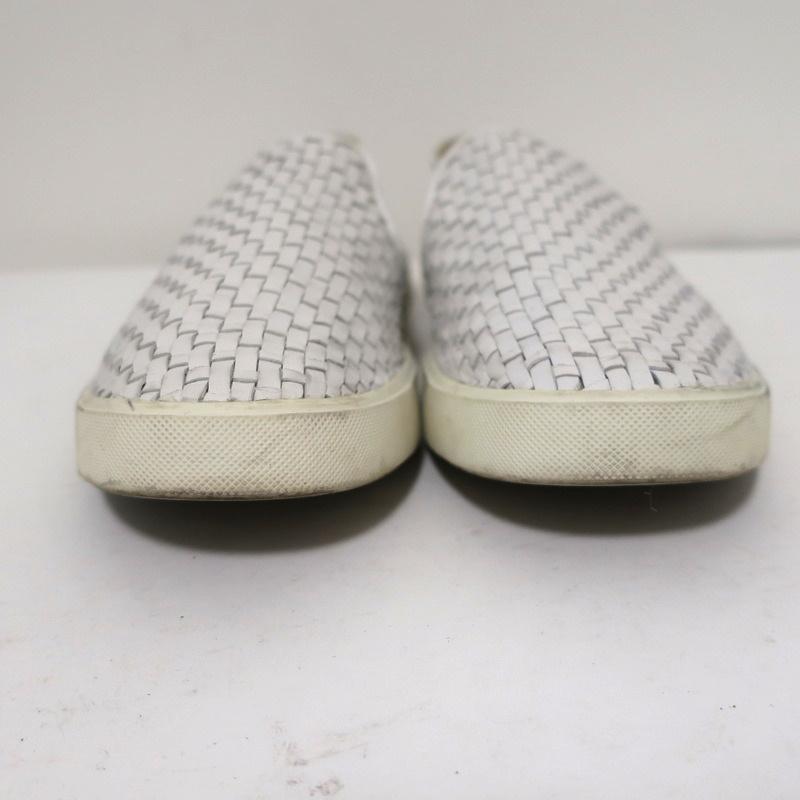Vince Preston Slip-On Skate Sneakers White Woven Leather Size 9.5 available at CelebrityOwned.com img_4