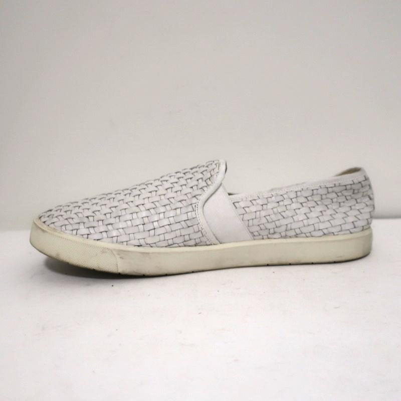 Vince Preston Slip-On Skate Sneakers White Woven Leather Size 9.5 available at CelebrityOwned.com img_6