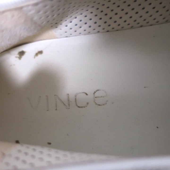 Vince Preston Slip-On Skate Sneakers White Woven Leather Size 9.5 available at CelebrityOwned.com img_8