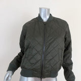 Vince Quilted Bomber Jacket Olive Nylon Size Extra Small available at CelebrityOwned.com img_1