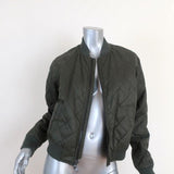 Vince Quilted Bomber Jacket Olive Nylon Size Extra Small available at CelebrityOwned.com img_2