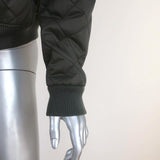 Vince Quilted Bomber Jacket Olive Nylon Size Extra Small available at CelebrityOwned.com img_5