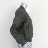 Vince Quilted Bomber Jacket Olive Nylon Size Extra Small available at CelebrityOwned.com img_6