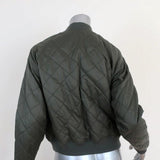 Vince Quilted Bomber Jacket Olive Nylon Size Extra Small available at CelebrityOwned.com img_7