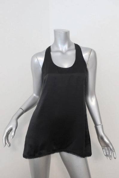 Vince Racerback Tank Top Black Satin Size Extra Small available at CelebrityOwned.com img_1