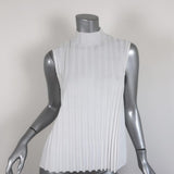 Vince Sleeveless Turtleneck Top White Mixed Rib Knit Size Medium available at CelebrityOwned.com img_1
