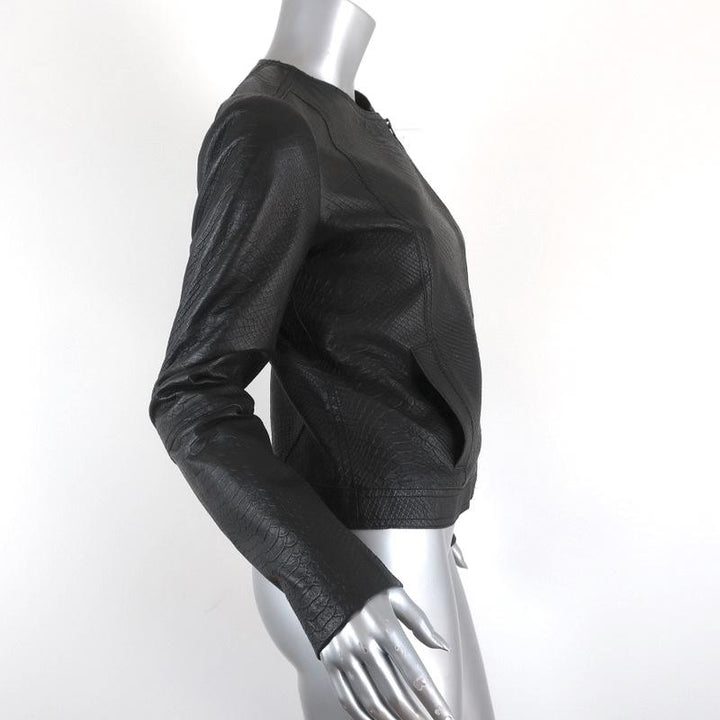 Vince Snake-Embossed Leather Motorcycle Jacket Graphite Size Small Biker Jacket available at CelebrityOwned.com img_5
